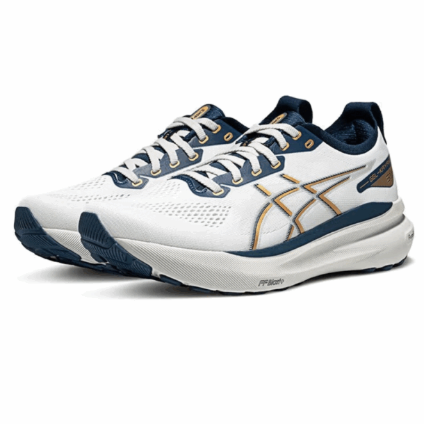 Asics Gel-Kayano 31 Branco com Azul Marinho e Dourado - Image 2