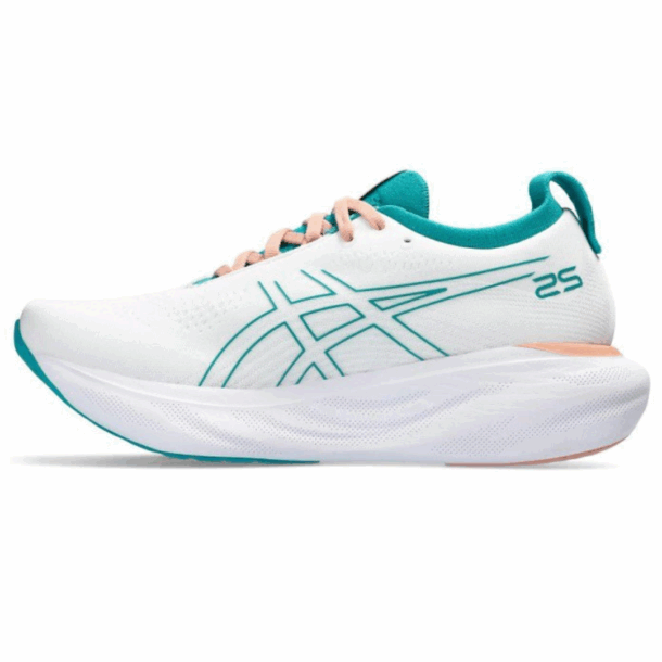 Asics Gel - Nimbus™ 25 Branco com Jade e Laranja - Image 2