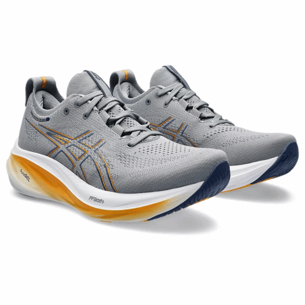 Asics Gel - Nimbus 26 - Cinza e azul Marinho com Branco e Laranja - Image 3