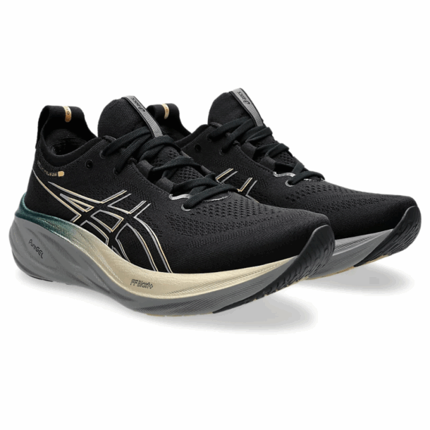 Asics Gel - Nimbus 26 - Preto e Dourado com Cinza e Verde - Image 3