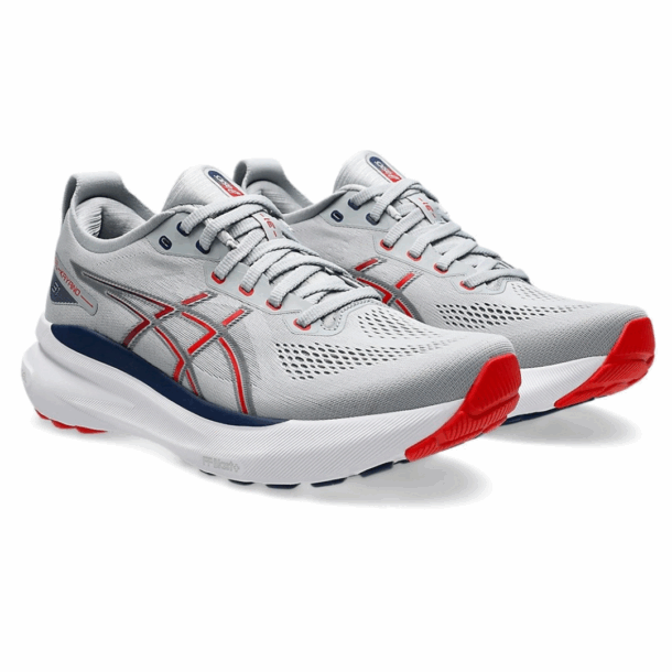 Asics Gel-Kayano 31 Cinza com Vermelho e Azul Marinho - Image 3