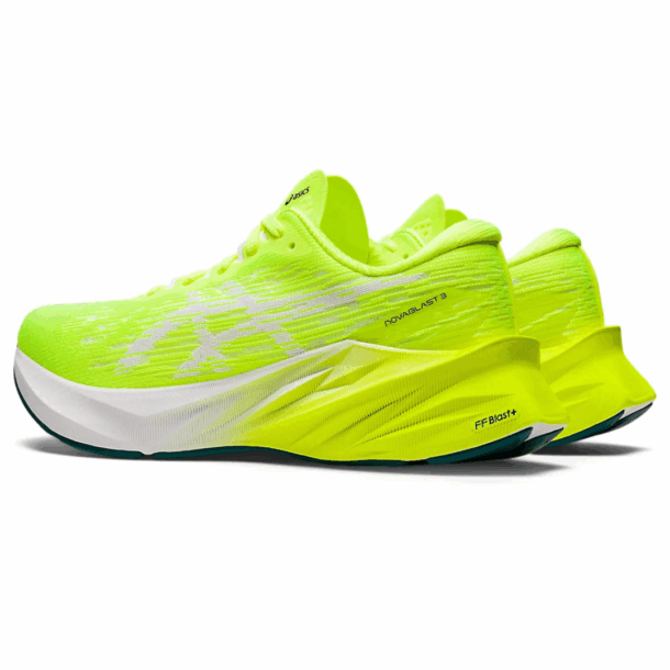 Asics NovaBlast 3 Verde fluorescente e Branco - Image 4