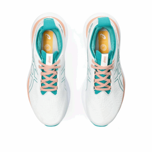 Asics Gel - Nimbus™ 25 Branco com Jade e Laranja - Image 5