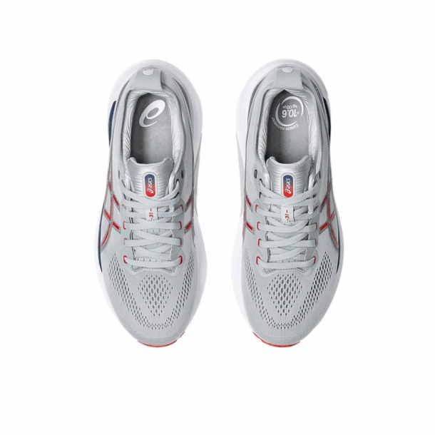 Asics Gel-Kayano 31 Cinza com Vermelho e Azul Marinho - Image 6