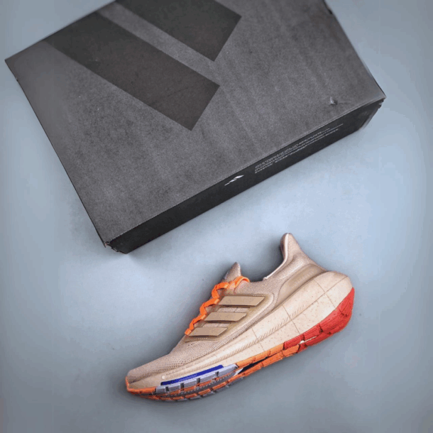 Adidas Ultraboost Light 23 Wonder Taupe Solar Red - Image 8