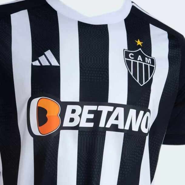 Camisa Atlético Mineiro I 24/25 s/n° Torcedor Masculina - Branco+Preto - Image 4