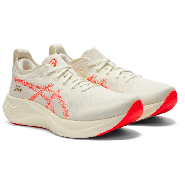 Asics Nimbus Mirai Paris White Sunrise Red - Image 3